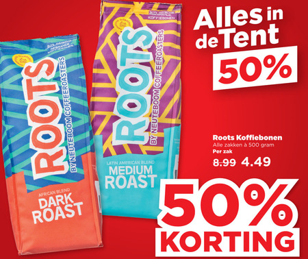 Roots   koffiebonen folder aanbieding bij  Plus Vandaag - details