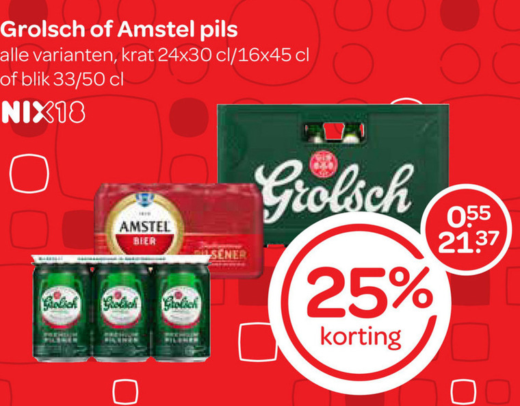 Grolsch   blikje bier, krat bier folder aanbieding bij  Spar - details