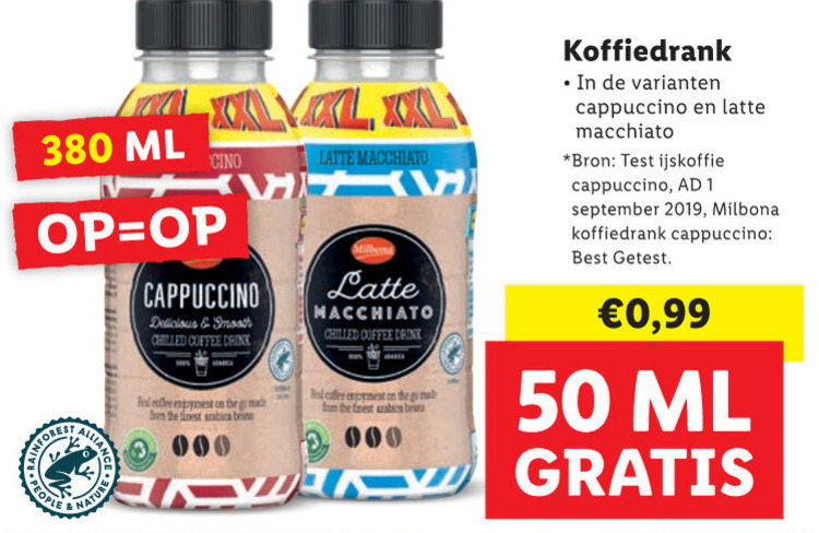 Milbona   ijskoffie folder aanbieding bij  Lidl - details