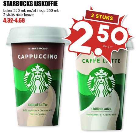 Starbucks   ijskoffie folder aanbieding bij  MCD Supermarkt Basis - details