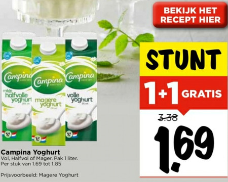 Campina   yoghurt folder aanbieding bij  Vomar - details