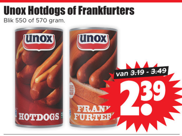 Unox   knakworst folder aanbieding bij  Dirk - details