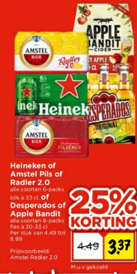 Heineken   speciaalbier, radler bier folder aanbieding bij  Vomar - details