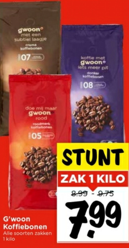 Gwoon   koffiebonen folder aanbieding bij  Vomar - details