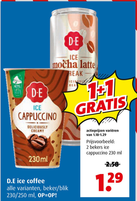 Douwe Egberts   ijskoffie folder aanbieding bij  Boni - details