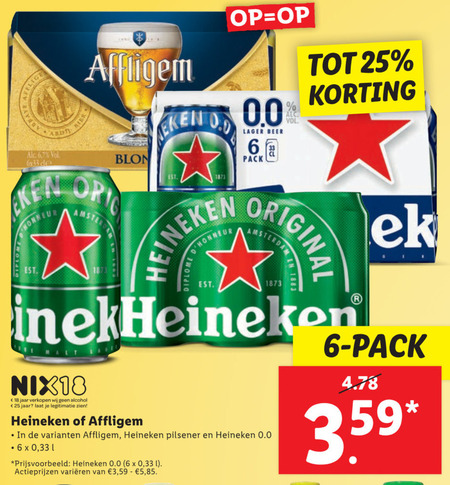 Heineken 0.0   blikje bier folder aanbieding bij  Lidl - details