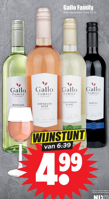 Gallo   witte wijn, rose folder aanbieding bij  Dirk - details