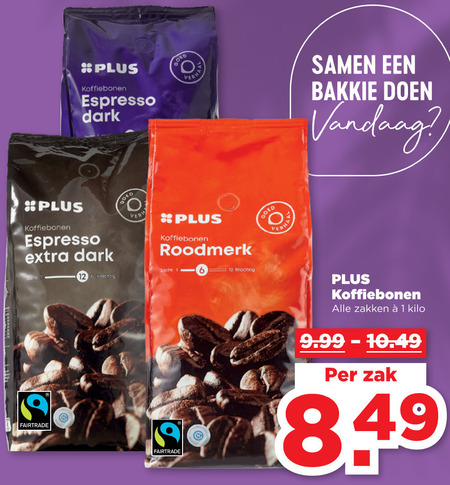 Plus Huismerk   koffiebonen folder aanbieding bij  Plus Vandaag - details