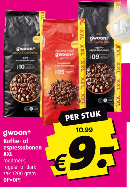 Gwoon   koffiebonen folder aanbieding bij  Boni - details