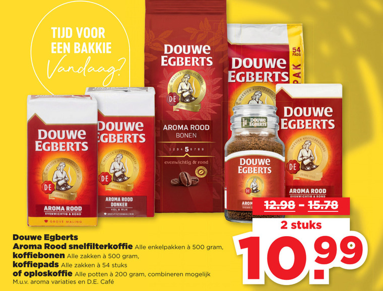 Douwe Egberts   koffie, koffiepad folder aanbieding bij  Plus Vandaag - details