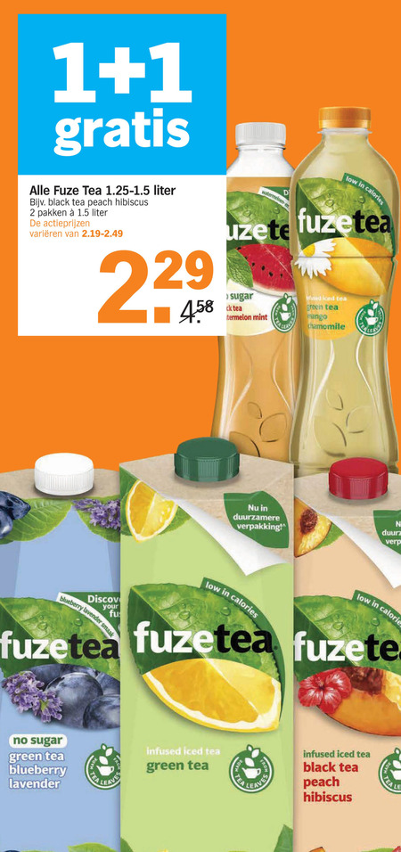 Fuze Tea   ice tea folder aanbieding bij  Albert Heijn - details