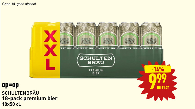 Schultenbrau   blikje bier folder aanbieding bij  Aldi - details