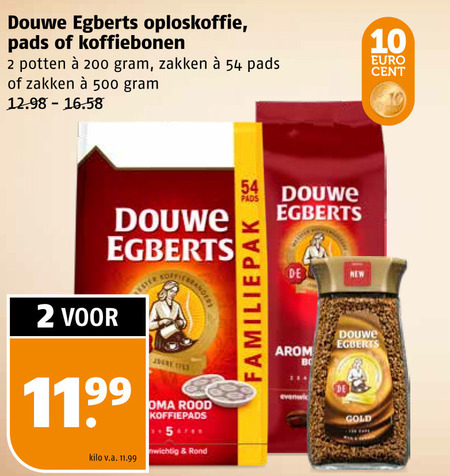 Douwe Egberts   koffiepad, koffiebonen folder aanbieding bij  Poiesz - details