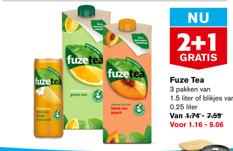 Fuze Tea   ice tea folder aanbieding bij  Hoogvliet - details