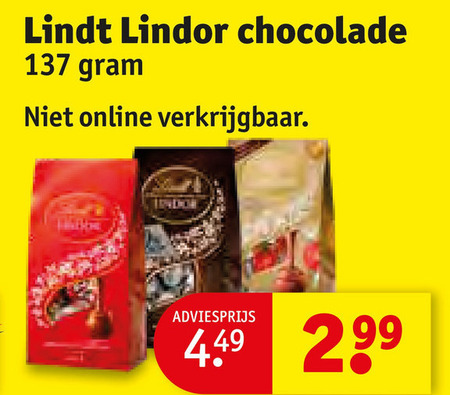 Lindt   chocolade folder aanbieding bij  Kruidvat - details