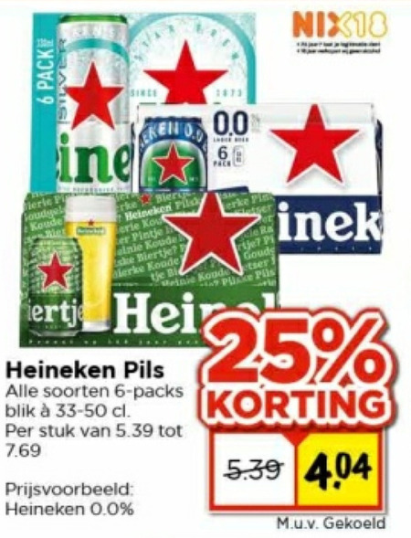 Heineken   blikje bier folder aanbieding bij  Vomar - details