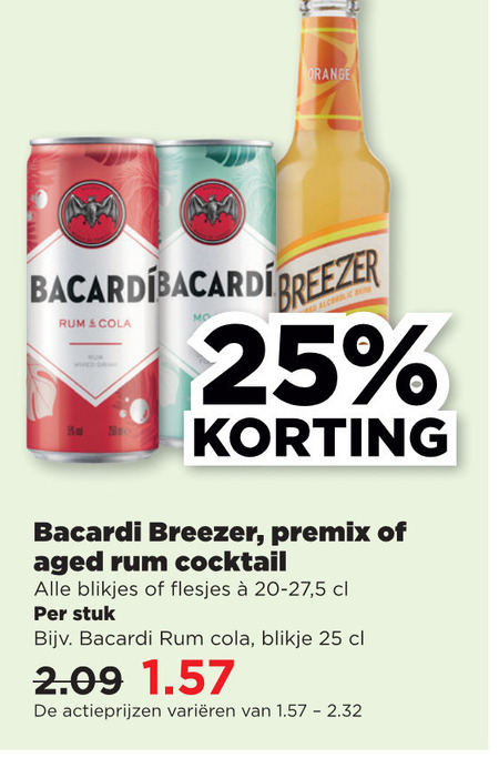 Bacardi   mixdrank folder aanbieding bij  Plus - details