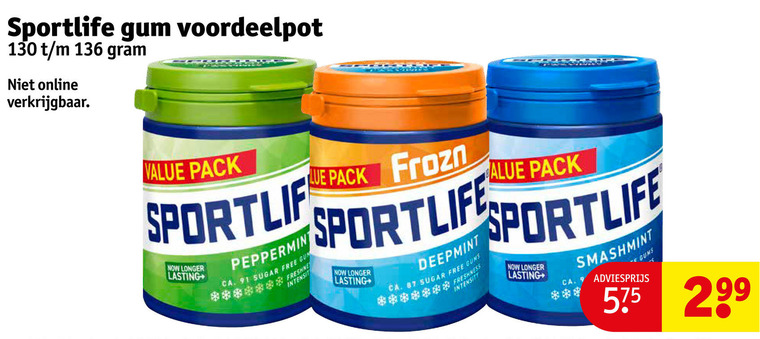 Sportlife   kauwgom folder aanbieding bij  Kruidvat - details