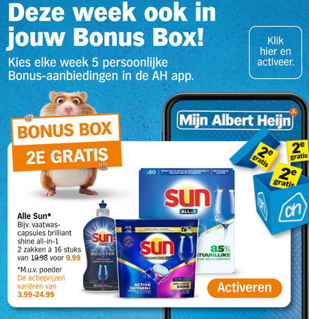 Sun   vaatwasmiddel folder aanbieding bij  Albert Heijn - details