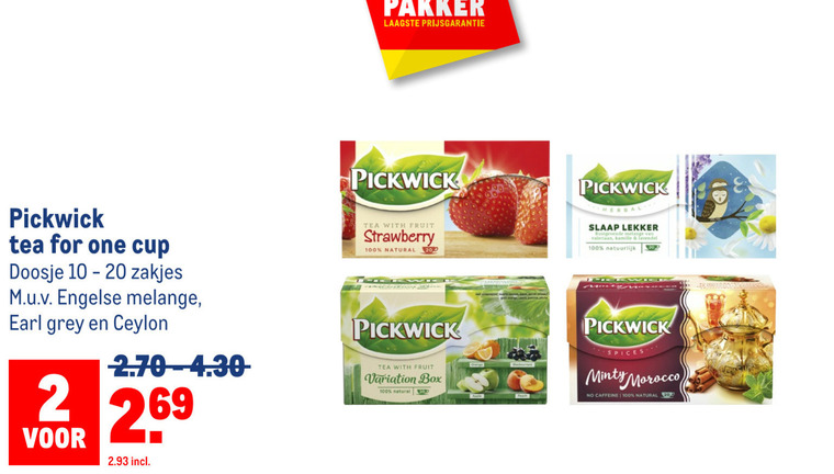 Pickwick   thee folder aanbieding bij  Makro - details