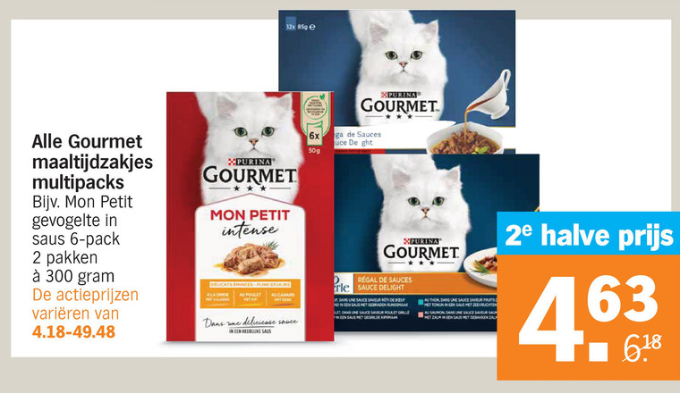 Gourmet   kattenvoer folder aanbieding bij  Albert Heijn - details