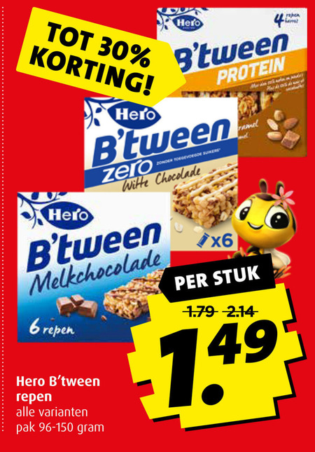 Hero   mueslireep folder aanbieding bij  Boni - details