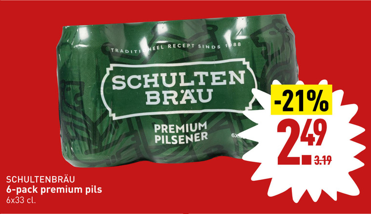 Schultenbrau   blikje bier folder aanbieding bij  Aldi - details