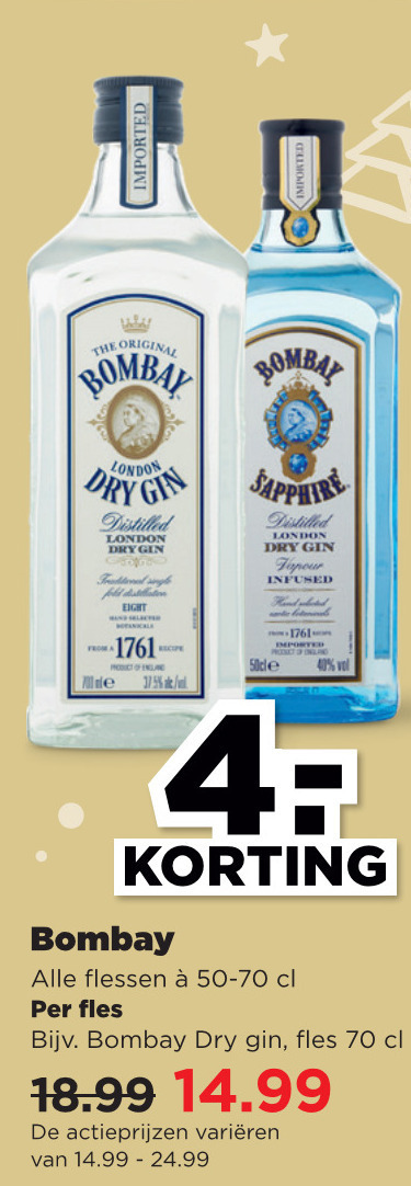 Bombay Sapphire   gin folder aanbieding bij  Plus - details