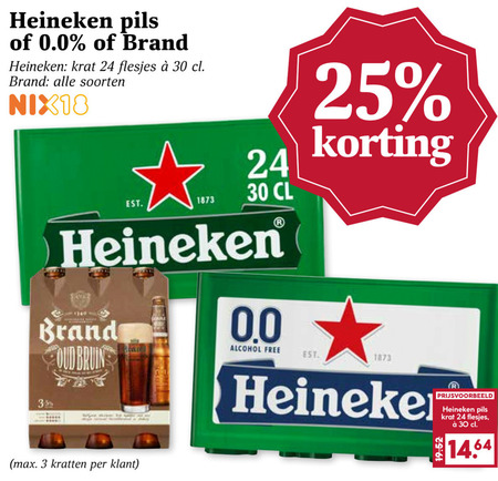 Heineken   krat bier, blikje bier folder aanbieding bij  Boons Markt - details