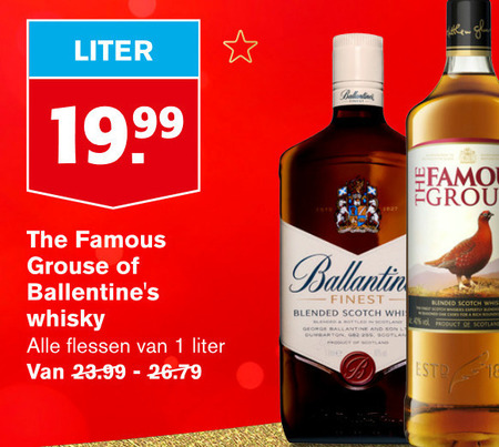 Ballantines   whisky folder aanbieding bij  Hoogvliet - details