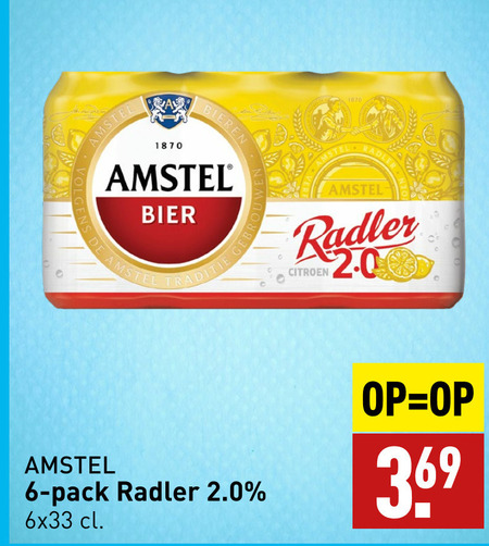 Amstel radler bier folder aanbieding bij Aldi - details