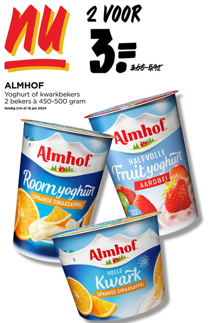 Almhof   vruchtenyoghurt, kwark folder aanbieding bij  Jumbo - details