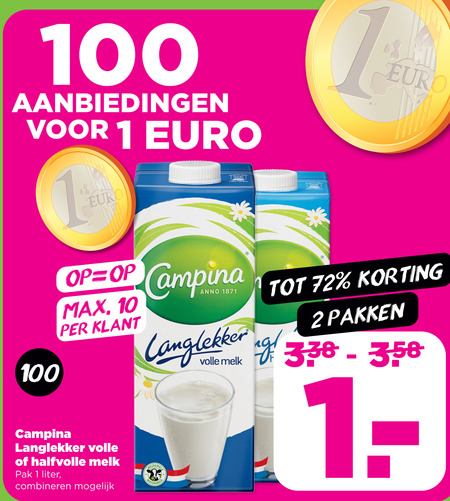 Campina   melk folder aanbieding bij  Plus - details