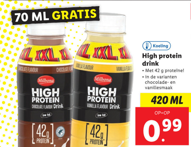 Milbona   drinkyoghurt folder aanbieding bij  Lidl - details