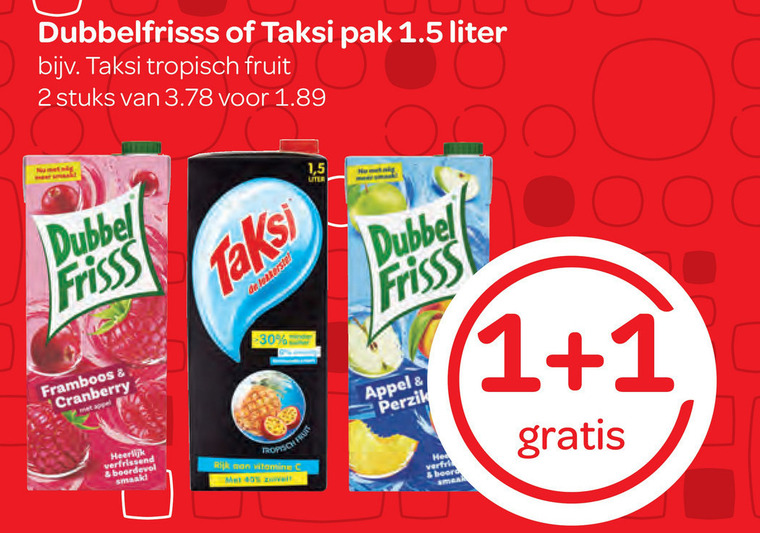 Dubbelfrisss   fruitdrank folder aanbieding bij  Spar - details