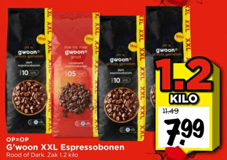 Gwoon   koffiebonen folder aanbieding bij  Vomar - details