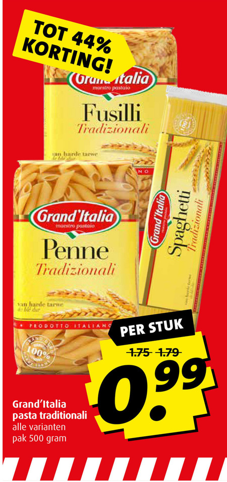 Grand Italia   pasta, spaghetti folder aanbieding bij  Boni - details