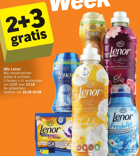 Lenor   wasverzachter, wasmiddel folder aanbieding bij  Albert Heijn - details