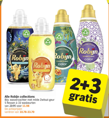 Robijn   wasmiddel, wasverzachter folder aanbieding bij  Albert Heijn - details