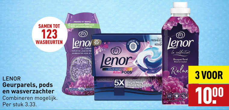 Lenor   wasverzachter, wasmiddel folder aanbieding bij  Aldi - details