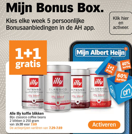 Illy   koffie, koffiebonen folder aanbieding bij  Albert Heijn - details