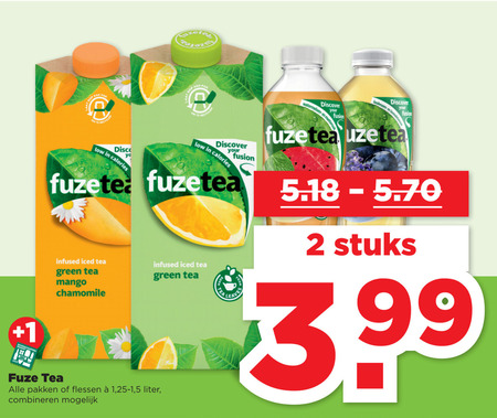 Fuze Tea   ice tea folder aanbieding bij  Plus - details