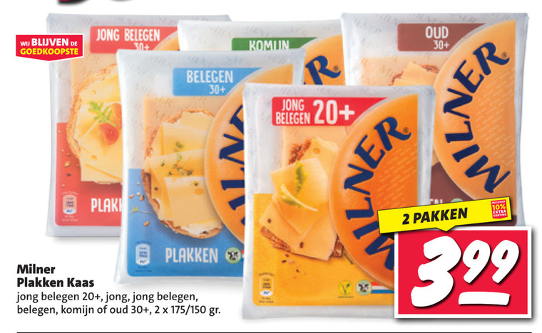 Milner   kaasplakken folder aanbieding bij  Nettorama - details