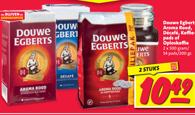 Douwe Egberts   koffiepad, oploskoffie folder aanbieding bij  Nettorama - details