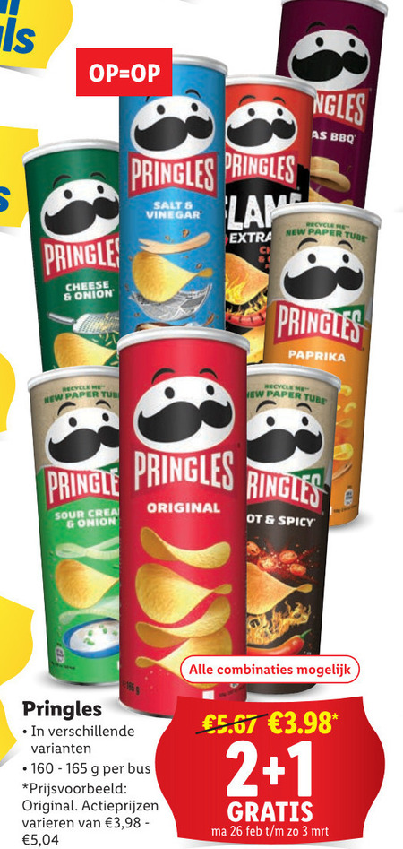 Pringles   chips folder aanbieding bij  Lidl - details