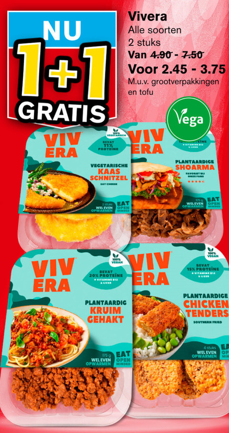 Vivera   vegetarisch folder aanbieding bij  Hoogvliet - details