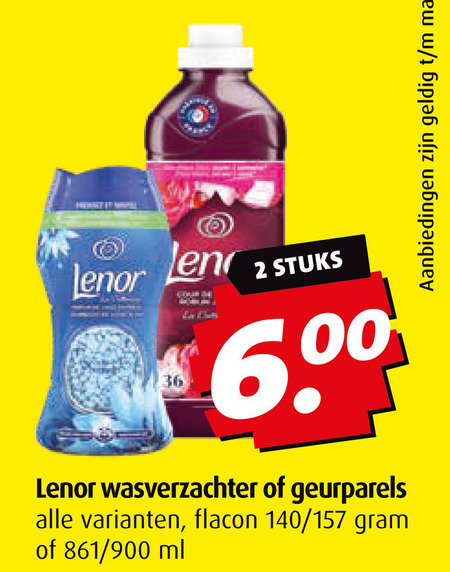 Lenor   wasverzachter folder aanbieding bij  Boni - details