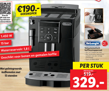 DeLonghi   koffiezetapparaat folder aanbieding bij  Lidl - details