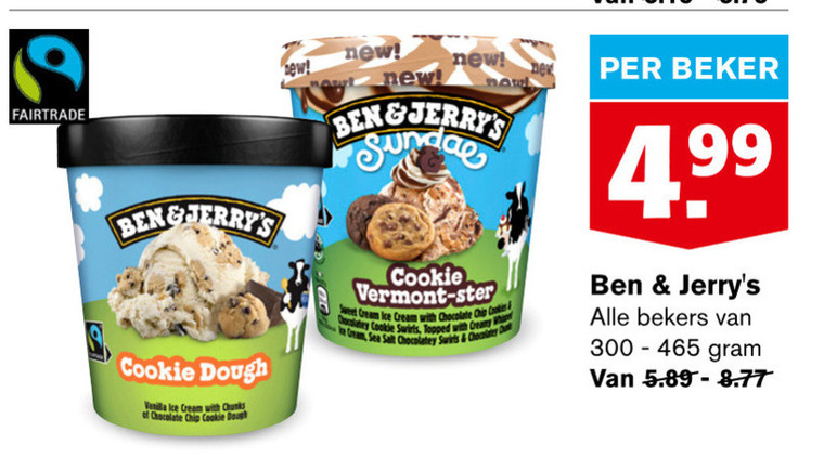 Ben and Jerrys   ijsspecialiteit folder aanbieding bij  Hoogvliet - details