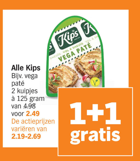 Kips   vegetarisch, pate folder aanbieding bij  Albert Heijn - details